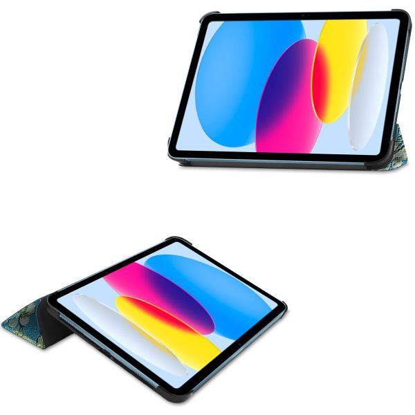 imoshion Design Trifold Klapphülle für das iPad 11 (2025) 11 Zoll / iPad 10 (2022) 10.9 Zoll - Grüne Planze