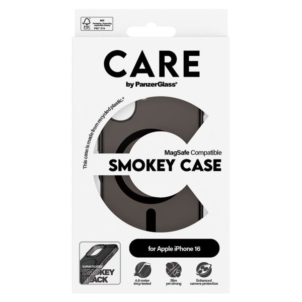 CARE by PanzerGlass Smokey Urban Combat Case MagSafe für das iPhone 16 - Schwarz