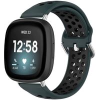 imoshion Silikonband Sport für das Fitbit Versa 4 / 3 / Sense (2) - Grün/Schwarz