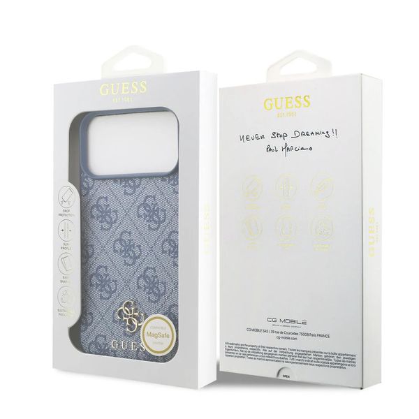 Guess 4G Metal Logo Back Cover MagSafe Apple iPhone 17 Pro Max - Blau
