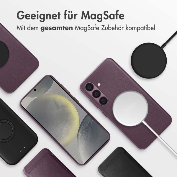 Accezz MagSafe Leather Backcover für das Samsung Galaxy S24 - Heath Purple