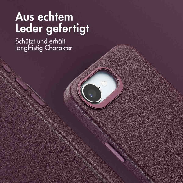 Accezz MagSafe Leather Backcover Apple iPhone 16e - Heath Purple