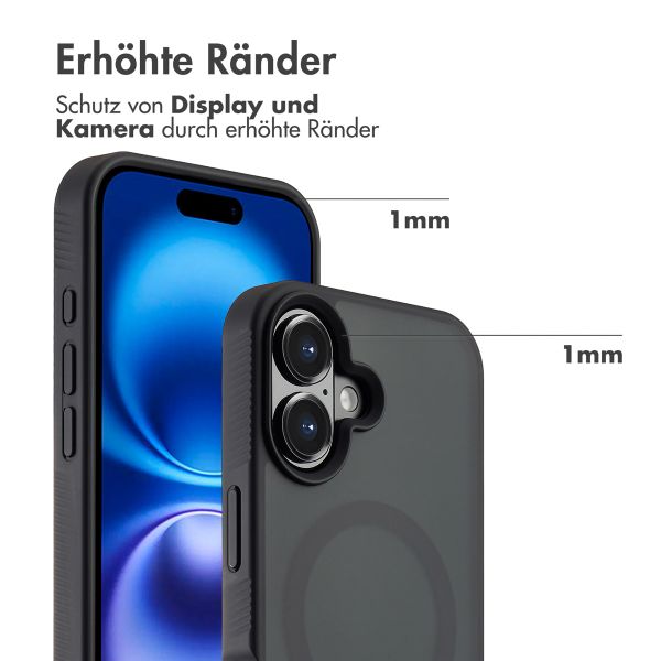Accezz Rugged Frosted Back Cover mit MagSafe iPhone 16 - Schwarz