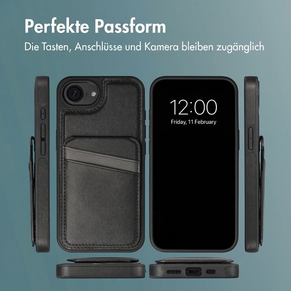 imoshion Backcover mit Kartenfach und Ständer Apple iPhone 17e / 16e - Schwarz
