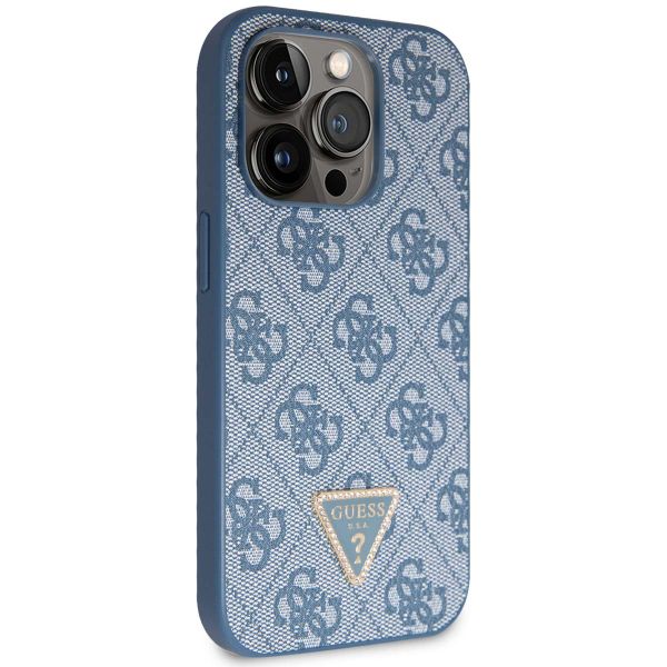Guess 4G Logo Triangle Strass Back Cover Apple iPhone 15 Pro - Blau