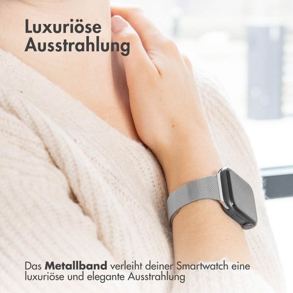imoshion Milanaise Faltarmband für Apple Watch Series 1 t/m 9 / SE (38/40/41 mm) | Series 10 / 11 (42 mm) - Silber