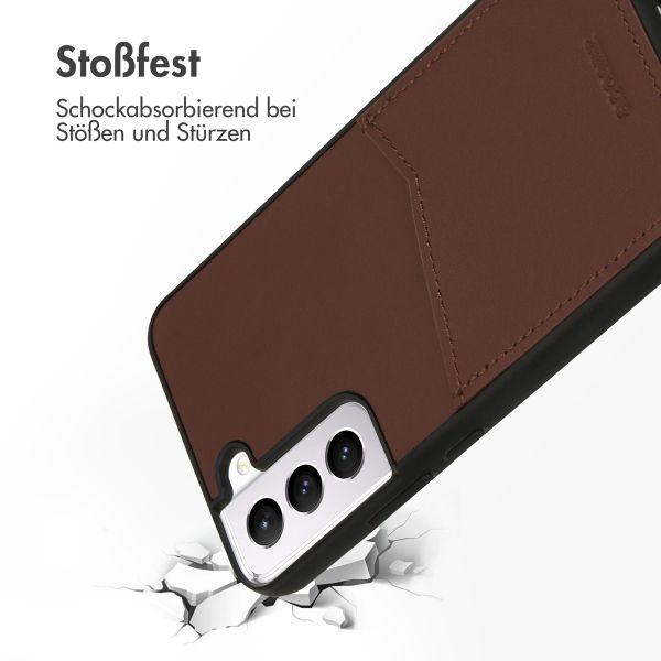 Accezz Premium Leather Card Slot Back Cover Samsung Galaxy S22 Plus - Braun