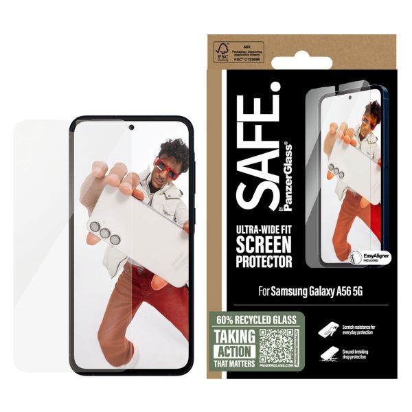 SAFE by PanzerGlass Ultra-Wide Fit Screenprotector inkl. Applikator Samsung Galaxy A56