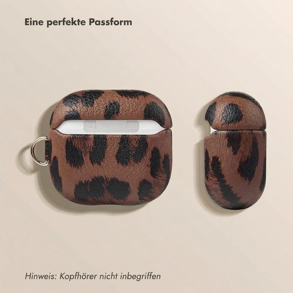 Selencia Sabi Hülle Panthermuster  Apple Airpods 4 - Mocha Brown
