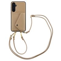 Selencia Sera Kordel-Hulle mit Kartenhalter-Umschlag für das Samsung Galaxy A55 - Beige