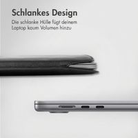 Accezz Leather Laptop Hülle Apple MacBook 15 Zoll - Laptop Sleeve - Schwarz