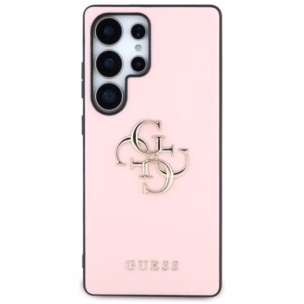 Guess 4G Metal Logo Saffiano Backcover für das Samsung Galaxy S25 Ultra - Pink