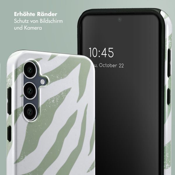 Selencia Vivid Back Cover Samsung Galaxy S23 FE - Colorful Zebra Sage Green