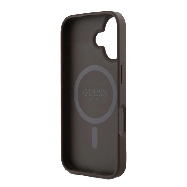 Guess 4G Metal Logo Back Cover MagSafe Apple iPhone 16 - Braun