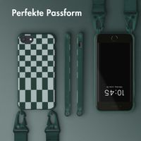 Selencia SilikonHülle design mit abnehmbarem Band Apple iPhone SE (2022 / 2020) / 8 / 7 - Irregular Check Green