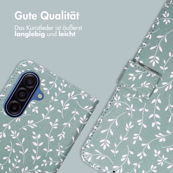 imoshion Design Klapphülle Samsung Galaxy A17 - Smoke Green Flowers