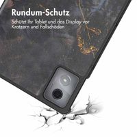 imoshion Design Trifold Klaphülle Lenovo Tab K11 Plus - Black Marble