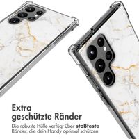 imoshion Design Hülle mit Band für das Samsung Galaxy S22 Ultra - White Marble