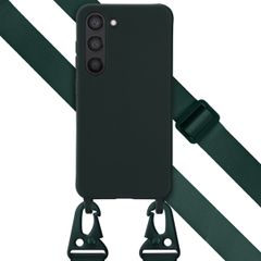 Selencia SilikonHülle mit abnehmbarem Band Samsung Galaxy S23 - Dunkelgrün