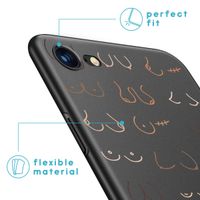 imoshion Design Hülle für das iPhone SE (2022 / 2020) / 8 / 7 - Boobs all over - Schwarz