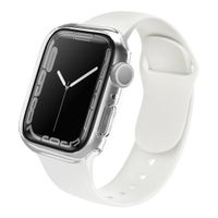 Uniq Legion Apple Watch Hülle mit Gehärtetem Glas-Displayschutz für die Apple Watch 7-9 - 45 mm - Dove (Clear)