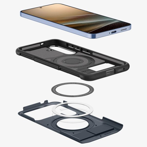 Spigen Slim Armor™ Case MagSafe für das Samsung Galaxy S25 - Metal Slate