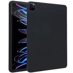 Accezz Liquid Silicone Back Cover mit Stifthalter für das iPad Pro 12.9 (2022) / Pro 12.9 (2021) / Pro 12.9 (2020) - Schwarz