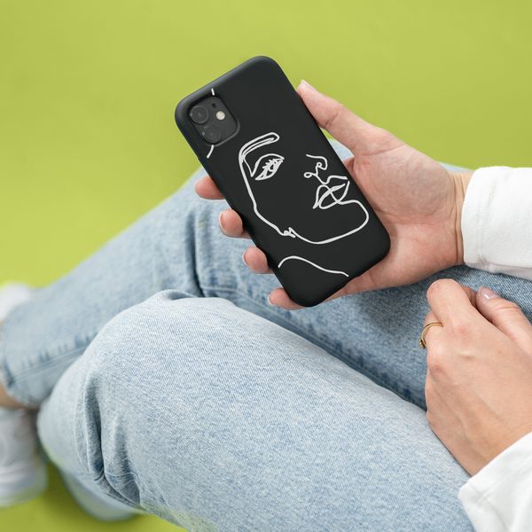 imoshion Design Hülle Samsung Galaxy S21 - Line Art Woman White