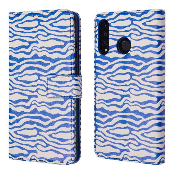 imoshion ﻿Design Klapphülle für das Huawei P30 Lite - White Blue Stripes