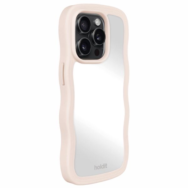 Holdit Wavy Case für das iPhone 14 Pro - Light Beige / Mirror