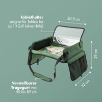 imoshion Reisetisch - Tablethalter Auto - 7 Aufbewahrungsfächer - Inklusive 2 Malvorlagen - Grün