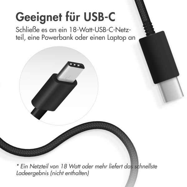 Accezz Wireless Charger USB-C | Drahtloses MagSafe- und Qi2-Ladegerät - 1 Meter - Schwarz