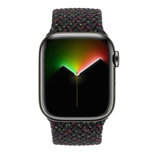 Apple Geflochtenes Solo Loop für die Apple Watch | 44/45/46/49 mm - Größe 5 - Black Unity