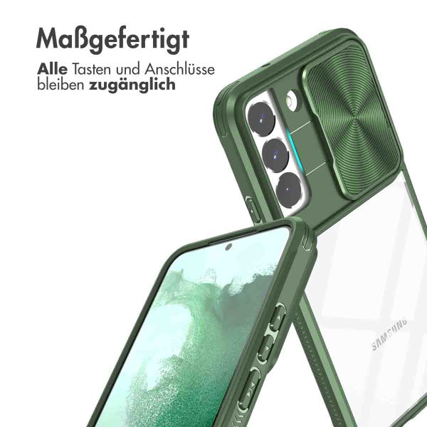 imoshion Back Cover mit Kameraschieber für das Samsung Galaxy S22 - Dunkelgrün