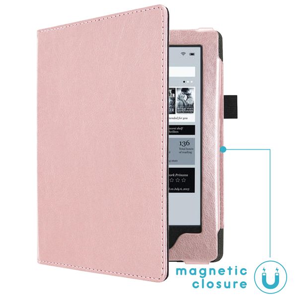imoshion Vegan Leather Klapphülle Kobo Aura H2O - Rosé gold