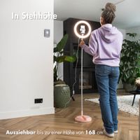 imoshion LED-Ringlicht – Ringleuchte Smartphone – Ringlicht mit Stativ – Verstellbar - Rose Gold