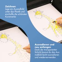 imoshion Reisetisch - Tablethalter Auto - 7 Aufbewahrungsfächer - Inklusive 2 Malvorlagen - Schwarz