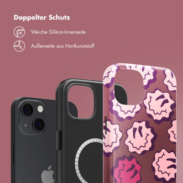 Selencia Vivid Rückabdeckung mit MagSafe Apple iPhone 13 - Wavy Smiley Pink