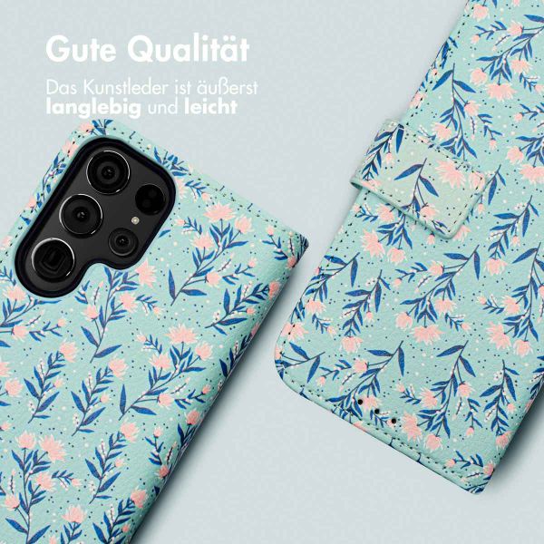 imoshion Design Klapphülle für das Samsung Galaxy S24 Ultra - Blue Flowers