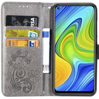 Kleeblumen Klapphülle Xiaomi Redmi Note 9 - Grau