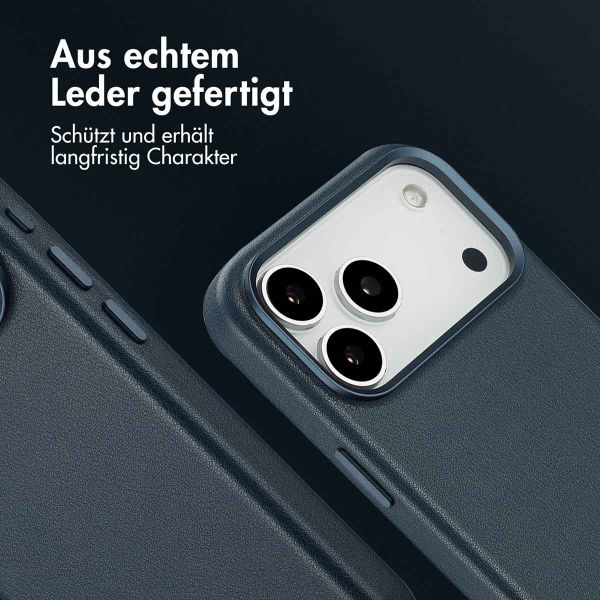 Accezz MagSafe Leather Backcover Apple iPhone 17 Pro Max - Nightfall Blue