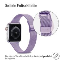 imoshion Milanaise Faltarmband für Apple Watch Series 1 t/m 9 / SE (38/40/41 mm) | Series 10 / 11 (42 mm) - Violett
