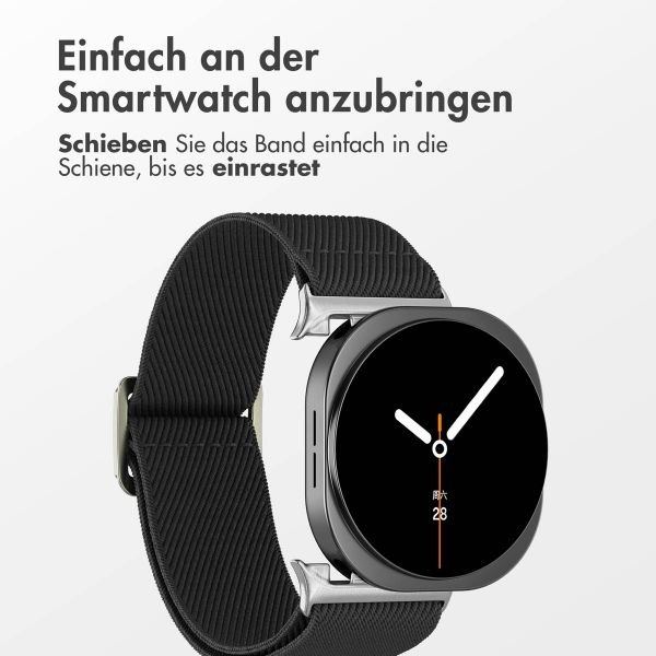 imoshion Elastisches Nylonarmband für das Samsung Galaxy Watch 8 (Classic) - 40 / 44 / 46mm - Schwarz