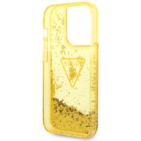 Guess Liquid Glitter Back Cover für das Apple iPhone 14 Pro - Gelb
