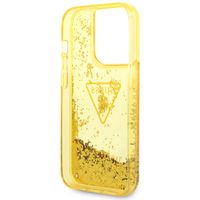 Guess Liquid Glitter Back Cover für das iPhone 14 Pro - Gelb