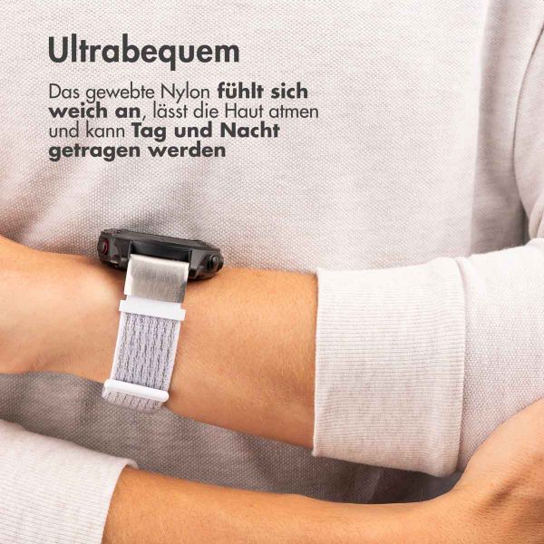 imoshion QuickFit® Nylon Armband -   Garmin 22 mm Anschluss - Größe L/XL - Weiß