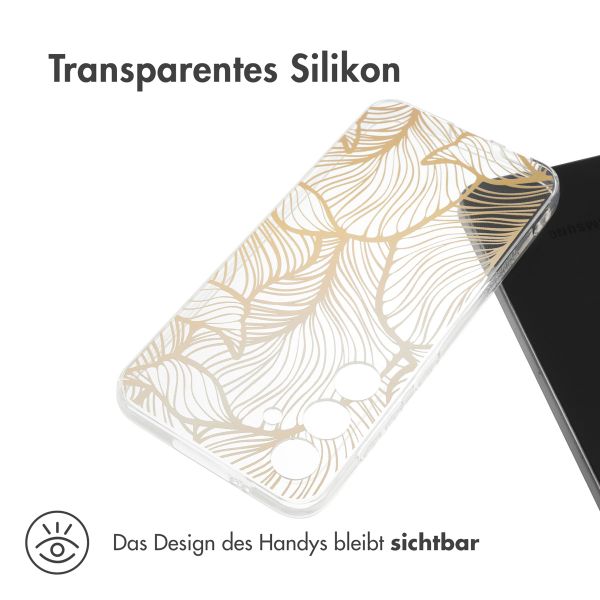imoshion Design Hülle Samsung Galaxy S24 - Golden Leaves Transparent