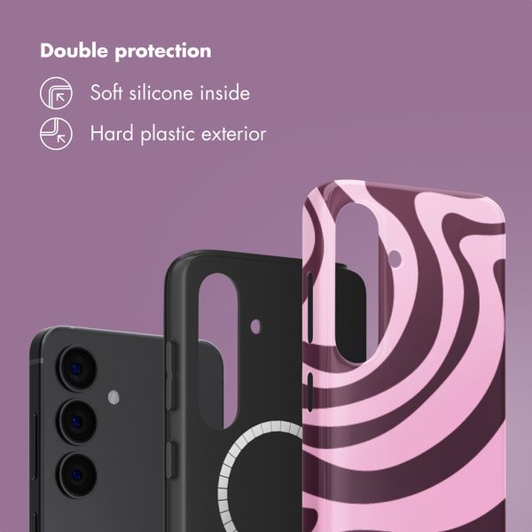 Selencia Vivid Rückabdeckung mit MagSafe Samsung Galaxy S24 - Wavy Swirl Pink Plum