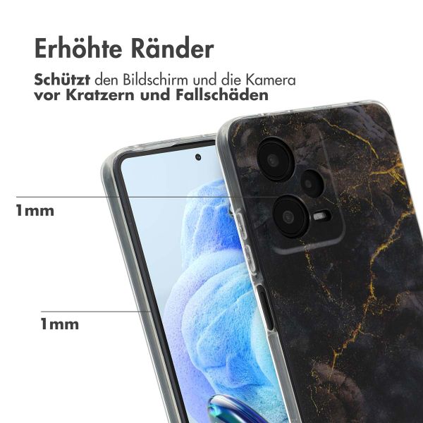 imoshion Design Hülle für das Xiaomi Redmi Note 12 Pro - Black Marble