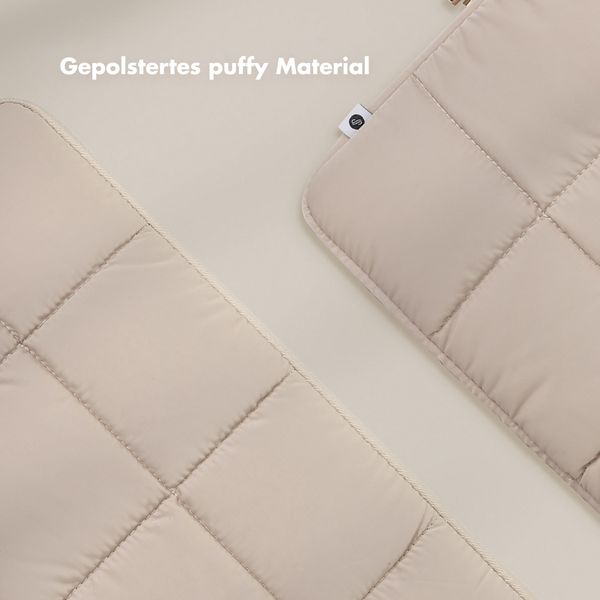 Selencia Puffy Laptop Hülle 15-16 Zoll - Laptop Sleeve - Beige